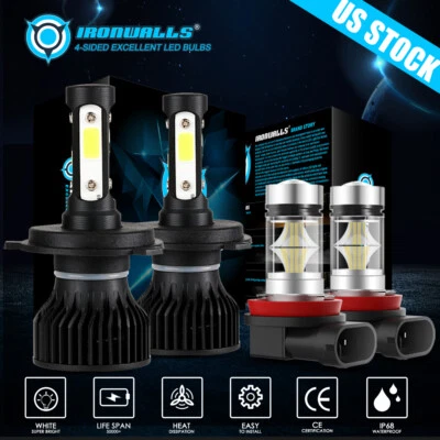 For Honda CRV CR-V 2007-2014 4 Sides H4 H11 LED Headlight High Low Fog Light 2/4 - Image 1 of 4