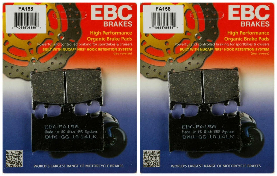 2004 - 2010 KAWASAKI VN 2000 VULCAN FRONT EBC ORGANIC BRAKE PADS - 2 PAIR - Image 1 of 1