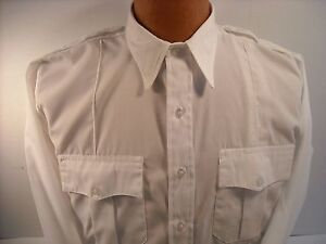 "New"  White Poly/Cotton Security Uniform Long Sleeve Shirts 22.5 X 34 Oversize