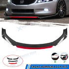 For Honda Civic Sedan Carbon Fiber Black+Red Front Bumper Lip Splitter Protector