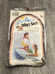 Vintage 1983 Intex The Wet Set 20” Beach Ball #59020 Sealed - Picture 1 of 4