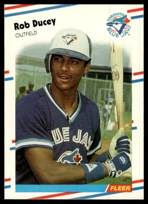 1988 Fleer Rob Ducey Rookie Toronto Blue Jays #107 - Image 1 of 2