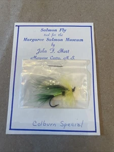 Salmon Fly Tied For Margaret Salmon Museum John F Hart Colburn Special Vtg Card - Picture 1 of 7