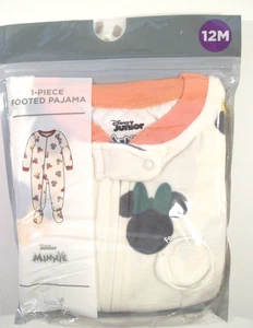 Neu Mädchen Disney Minnie Mouse 1 Stück Pyjama mit Füßen, Gr. 12M - Bild 1 von 4
