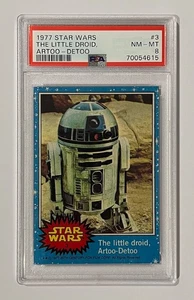 1977 TOPPS STAR WARS CARD - #3 R2-D2 - SERIES 1 - BLUE BORDER - PSA 8 - Picture 1 of 2