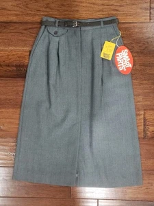 Gonna donna vintage anni 80 Smart Parts grigia linea A con spacco e cintura nuova con etichetta taglia small  - Foto 1 di 13