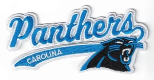 Carolina Panthers Schriftzug Team Logo NFL bestickt 4 Zoll Bügelbild/Aufnäher Patch - Bild 1 von 2