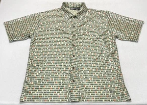 ODO Mens Short Sleeve Button Up Polyester Multi Color Shirt Size X-LARGE - Picture 1 of 3