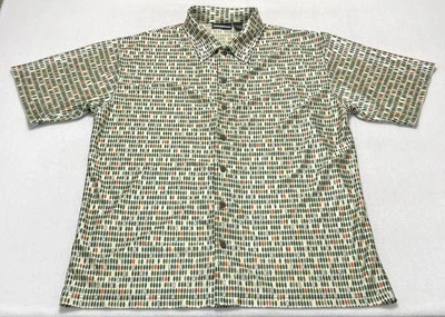 ODO Mens Short Sleeve Button Up Polyester Multi Color Shirt Size X-LARGE - Image 1 of 3