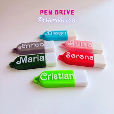 Pen Drive nome Personalizzato 8 16 32GB Stampa 3D dispositivo USB 3.0 chiavetta - Immagine 1 di 4