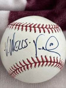 Vernon Wells And Vernon Wells Jr Signed Official Major League Baseball JSA - Picture 1 of 6