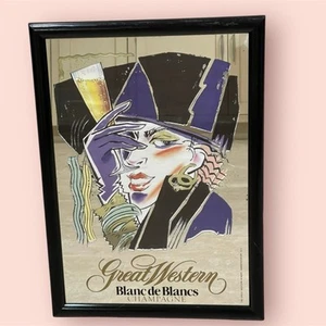 VTG Great Western Winery Blanc de Blancs Champagne Mirror Silkscreen Fabulous - Picture 1 of 1