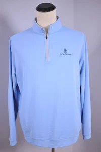 Peter Millar Perth Performance 1/4 Zip St. Louis Country Club Blue Men's Large L - Picture 1 of 5