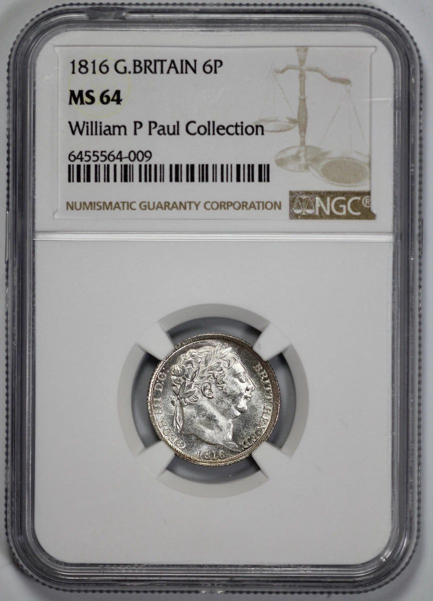 イギリス 6ペンス銀貨☆1816年／ジョージ3世／準未使用／アンティーク／ イギリス 6ペンス銀貨☆1816年／ジョージ3世／準未使用／アンティーク