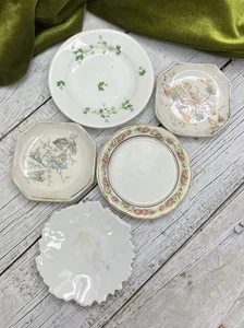 ANTIGUO JUEGO VINTAGE DE 5 PALMADITAS DE MANTEQUILLA PORCELANA DISEÑO FLORAL TAL CUAL 🌸 - Imagen 1 de 17