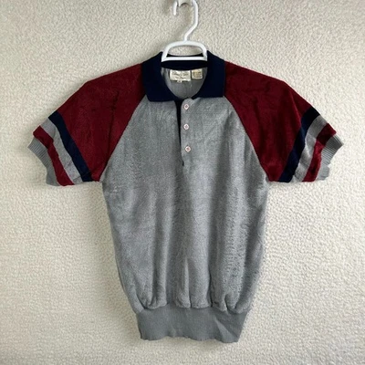 VNT 70/80's Mens M (Modern S) Velour Polo J Byrons of Miami - Image 1 of 4