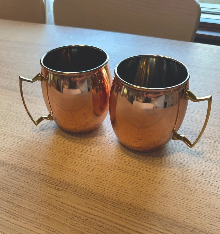 Винтажный ODI O.D.I. Твердый медный Москва мул кружка чашка набор из 2 латунных ручек - Изображение 1 из 3