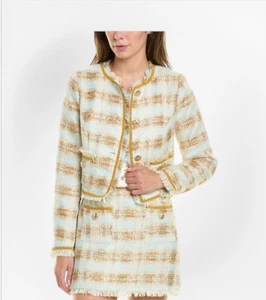 Walter Baker Suit Annabell Crop Tweed Jacket Sz L Ada Skirt Sz 8 NWT - Picture 1 of 10