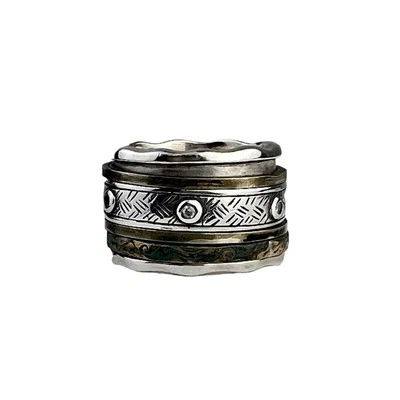 Silpada Sterling Silver & Brass with Patina Spinner Ring Isabella R3137 Size 6 - Image 1 of 4
