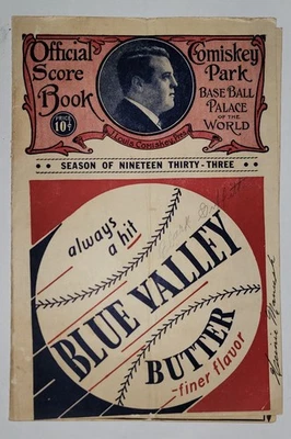 1933 Moe Berg, Al Simmons, Etc Autographed Senators Program - 17 Signatures HOFs - Image 1 of 4