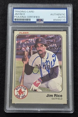 Tarjeta de béisbol Fleer firmada por Jim Rice 1983 - Salón de la Fama - Boston Red Sox - PSA Foto 1 de 4