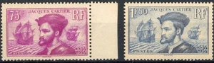 [81.457] Francia 1934: Barcos / Cartier - Buen conjunto de estampillas en estado bastante bueno MNH - $360 - Imagen 1 de 1