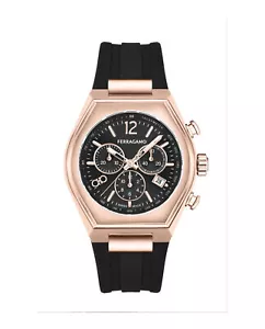 Ferragamo Herren Ferragamo Tonneau Chrono Roségold 42 mm Armband Mode Uhr - Bild 1 von 4