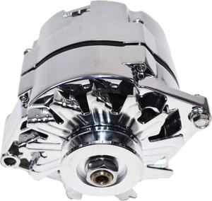 Alternator Fits 110Amp Chrome 1 Wire Self Exciting Street Rod GM 305 350 BBC SBC - Foto 1 di 9