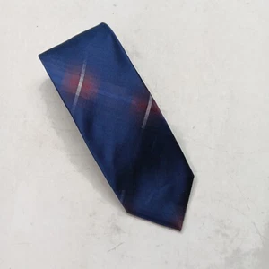 CORBATA EGARA AZUL DESTEÑIDO ROJO RAYAS SEDA 59" X 3" - Imagen 1 de 5