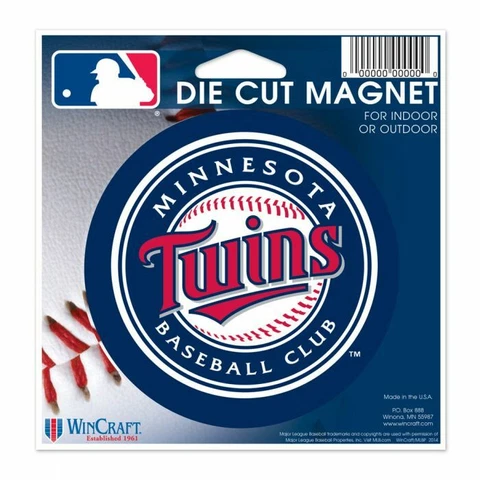 MINNESOTA TWINS VINYL DIE-CUT LOGO MAGNET 4" ROUND INDOOR OUTDOOR Cover