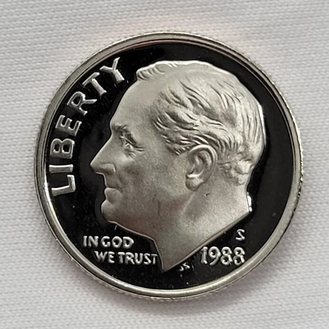 1988 S Proof Roosevelt Dime Cameo Frosty Devices Dark Fields FREE SHIPPING!! Cover