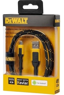 Dewalt Micro USB Reinforced Cord - 10ft charging cord! DXMA1311323 🆕 - Image 1 of 2