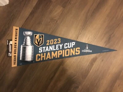 Banderín de fieltro suave Vegas Golden Knights 2023 Stanley Cup Champions 12x30 pulgadas. Foto 1 de 4
