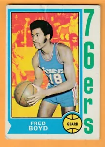 Fred Boyd Philadelphia 76ers 1974-75 Topps #154 Oregon State Beavers arrugado - Imagen 1 de 2
