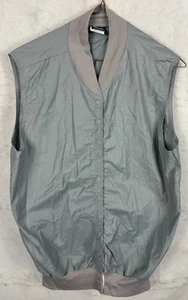 Vintage Z Inc Women Vest Gray Blue Sleeveless Medium Snap Button Ribbed USA Made - Picture 1 of 8