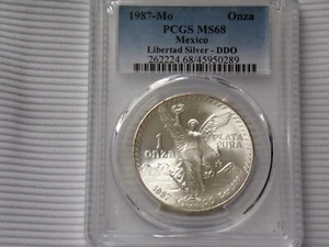1987-MO PCGS MS68 DDO ONZA .999 SILVER LIBERTAD ** Pop 51 ** Highest Grade ** - Picture 1 of 5