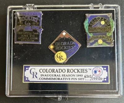 Colorado Rockies Inaugural Season 1993 Commemorative Pin Set IN Case /10,000 - Image 1 of 4