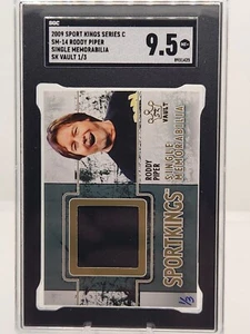 2009 Rowdy Roddy Piper Sports King  Match-Worn Shirt Relic 1/3🔥🔥🔥 SGC 9.5 - Picture 1 of 3