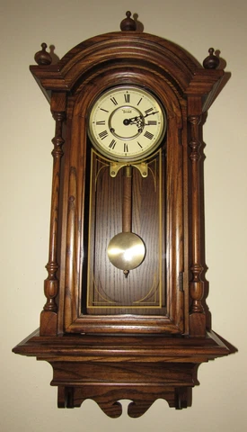 Trend Regulator Wall Clock 8-Day, Time/Strike, Key-wind Cover