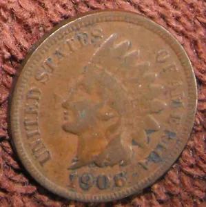 1906 Indian Head Cent (E), Very Good - Picture 1 of 2