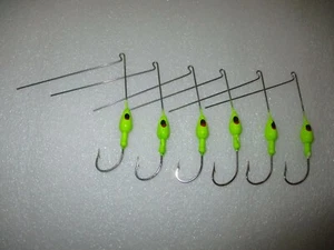 Spinner Bait 3/8 oz. painted Chartreuse With Hooks 6 Pieces - Picture 1 of 4