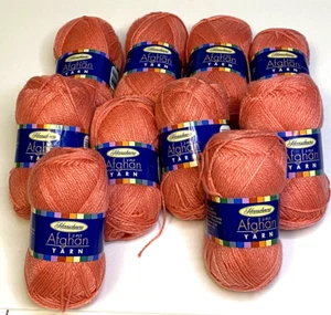 Herrschners Afghan Yarn 2 PLY Acrylic 0055 Guava 2 oz 220 YD Knitting Lot of 10 - Picture 1 of 4