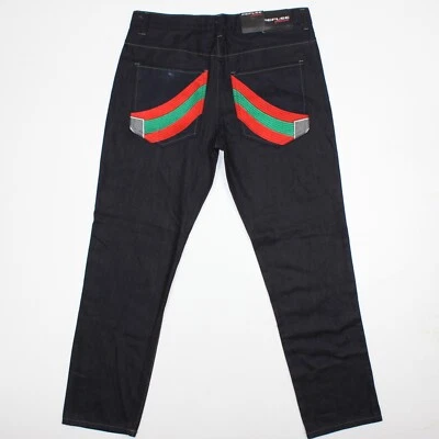 NEW Vintage Y2K Authentic Old School Refuse Denim Jeans Mens 36x32 Hip Hop Baggy - Image 1 of 4