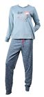 Pyjama Femme Long Fantaisie Doubl Polaire Couleurs - F9574 FLAMINGO Vert, Tail