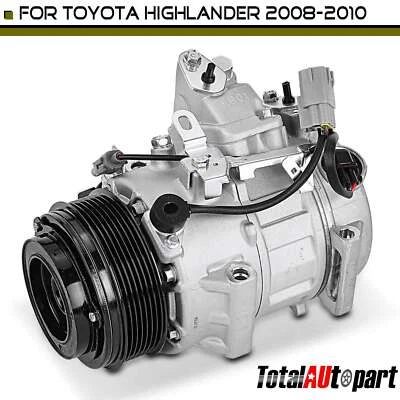 New AC Compressor with Clutch for Toyota Highlander 2008-2010 V6 3.5L w/ 7SBH17C - Image 1 of 4