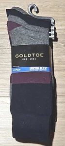 4 Pair Gold Toe Men's Vapor-Tech Color Block Crew Dress Socks Blue Gray 6-12.5 - Picture 1 of 4