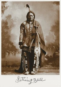 Postcard Sitting Bull, Hunkpapa Lakota Chief - Photo, 1884 (Repro) - Picture 1 of 2