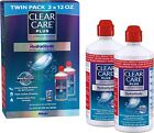 Clear Care Plus HydraGlyde Cleaning and Disinfecting Solution Twin Pack 12 floz