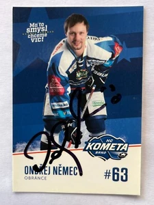 Autograph ONDREJ NEMEC-HC Kometa Brno 17/18-Ice Hockey-Ex-WBS Penguins-signed-AK - Imagen 1 de 2