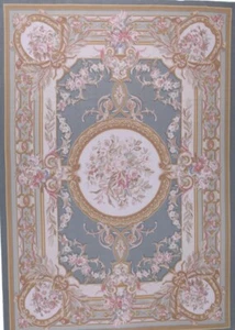 Chines Savonier Rare Elegant Oriental Area Rug Knotted Aubusson Green 9.11x 14.3 - Picture 1 of 6